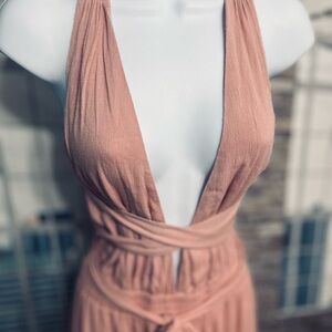 Lulu's Soft Pink Rayon Halter Romper